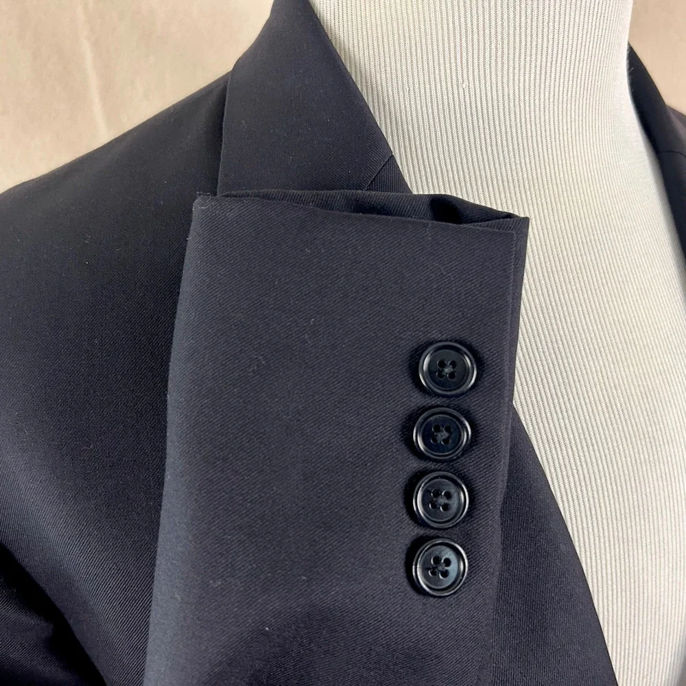 Brooks Brothers 44R Sport Coat 100% Wool Dark Navy Two Button Lined Vented
